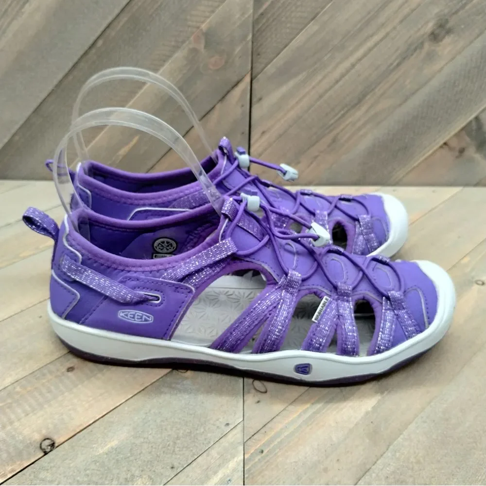 Keen Moxie Closed Toe Outdoor Sandals Girls Size 3‎ Purple Grey Hiking Big Kids